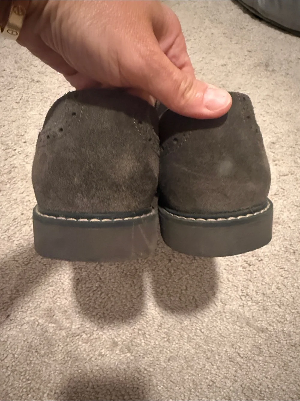 Saks Fifth Avenue Brown Suede Wingtip Derby Shoes